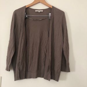 Loft Nude Brown 3/4 Sleeve Cardigan Size Small